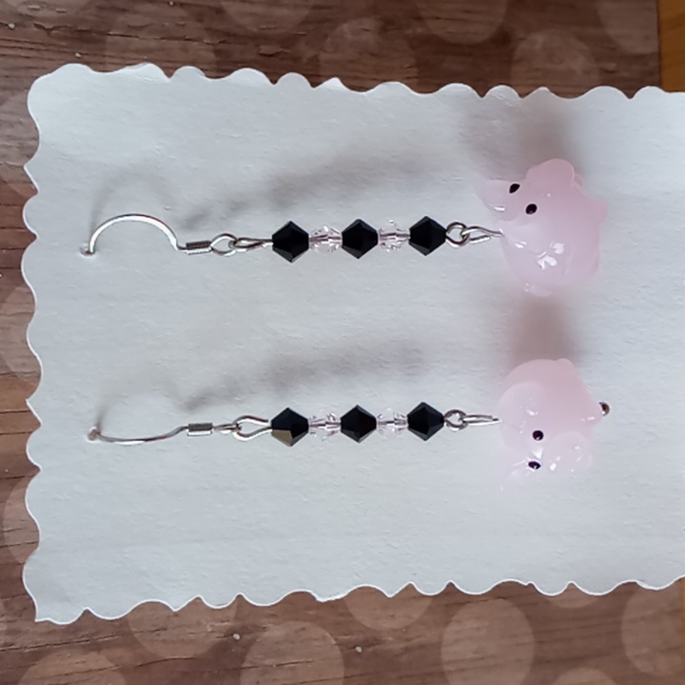 Pink Pig Earrings
